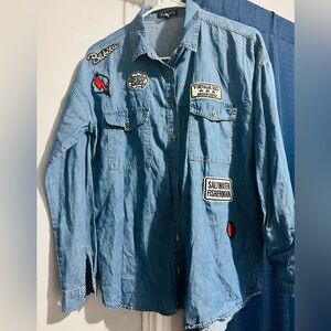 Timing Blue Long Sleeve Button Down Shirt